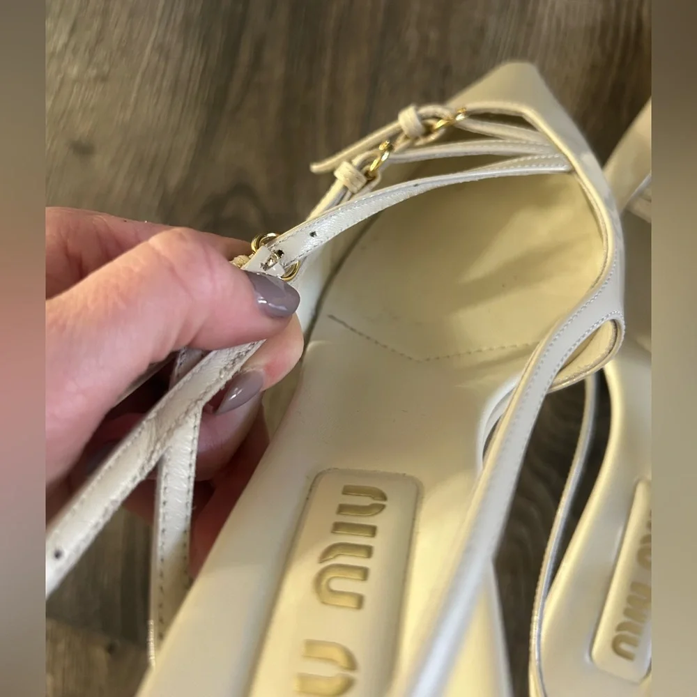 Miu Miu kitten heel slingback pumps - Picture 6 of 10